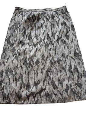 Givenchy En Plus skirt black-gray abstract print midi length plus size 24 W